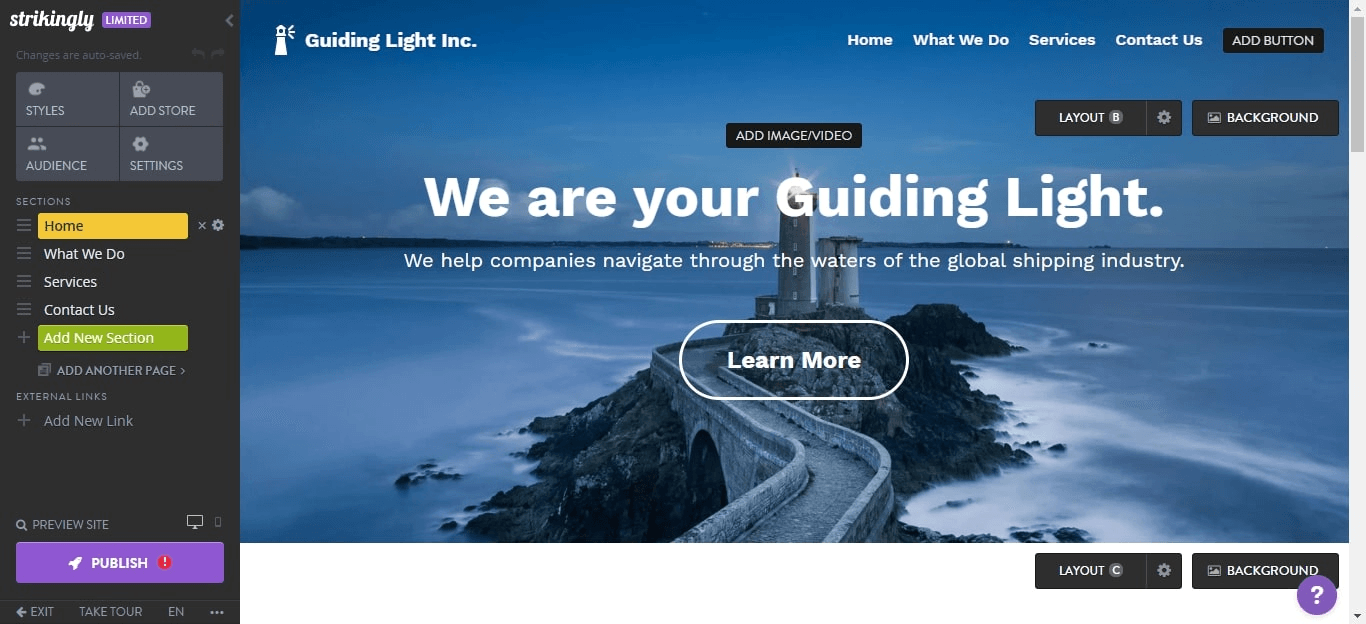 Strikingly Template Edit Page Strikingly Template Edit Page